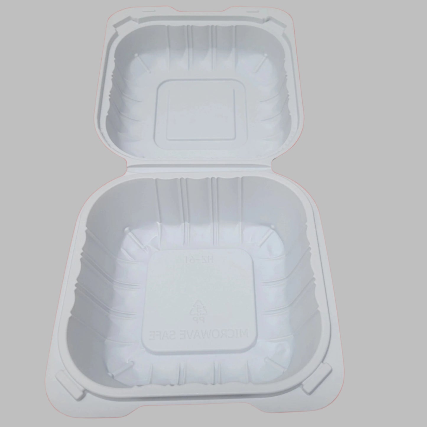 Hinged Plastic Containers 6"x6" -500pcs