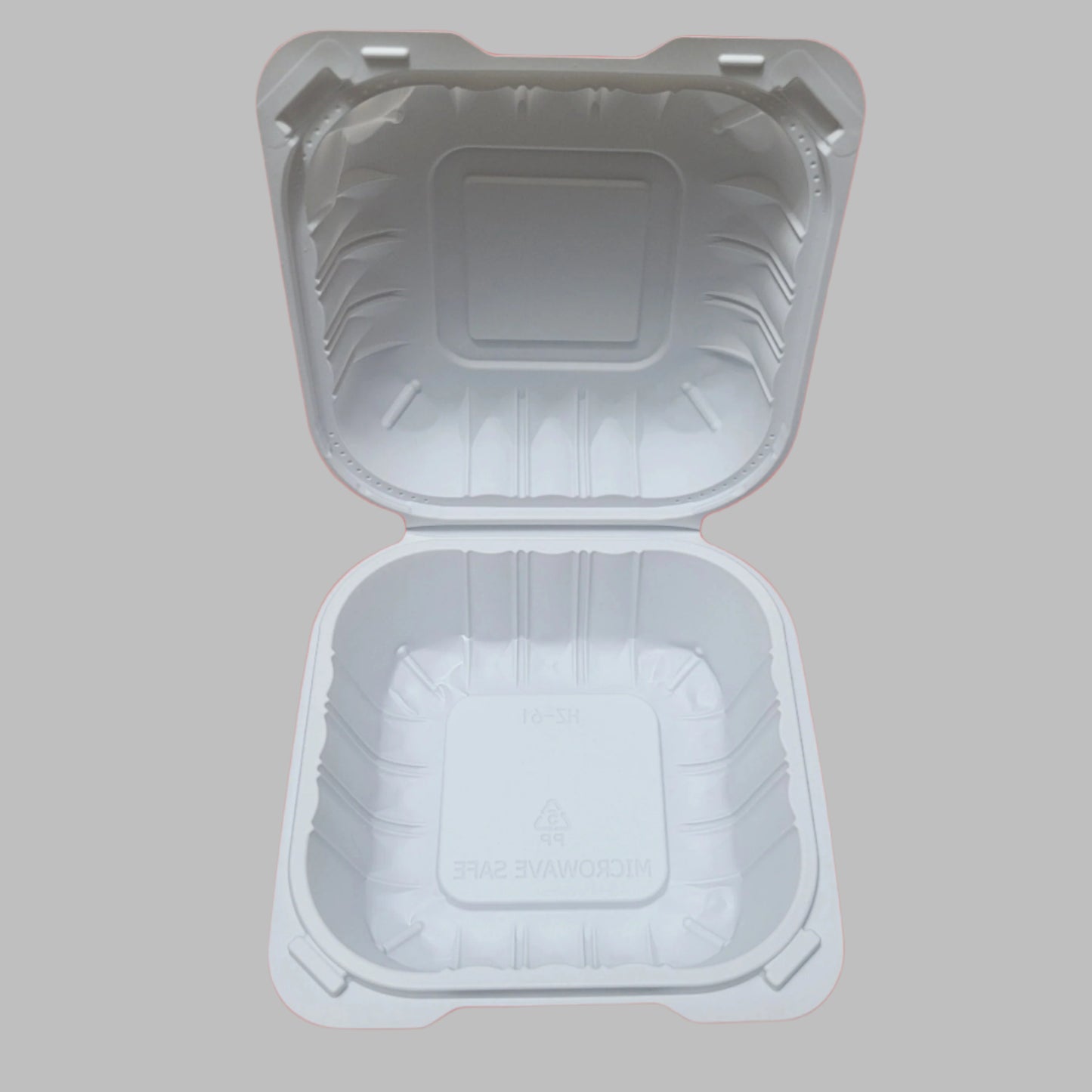 Hinged Plastic Containers 6"x6" -500pcs